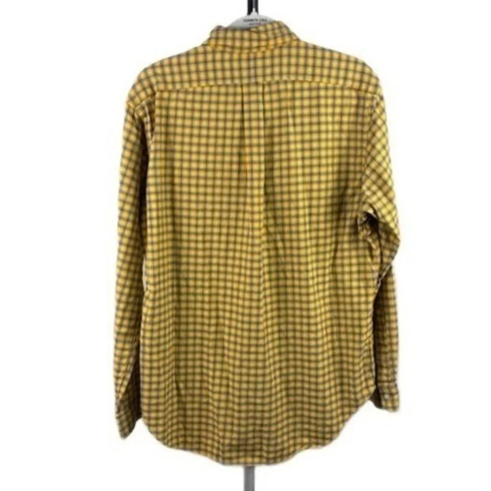 Ralph Lauren Shirt Men's Size Medium Yellow Flannel Classic Fit Button Down‎